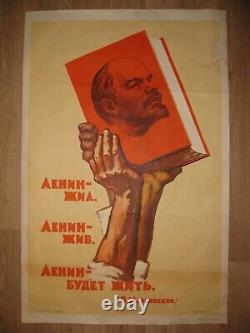 1957 Russian Soviet? Lenin Lived. Lenin Is Alive. Lenin Will Live? Poster