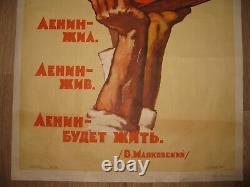 1957 Russian Soviet? Lenin Lived. Lenin Is Alive. Lenin Will Live? Poster