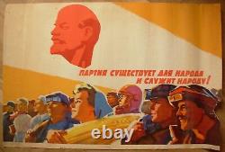 1962 Rare Soviet Russian Original POSTER Communist party is for people Dementiev