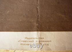1965 Rare Original Soviet Russian Poster USSR Anti-nazi concentration camp death