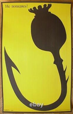 1987 Soviet Russian Original POSTER Don't be caught out USSR Narcomania narco