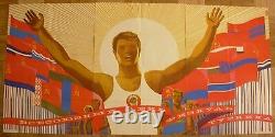 96X196 LARGE Soviet Russian Original Poster All-Union Sportsman Day USSR sport