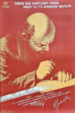 Future Communist Tasks 1987 Original Soviet Russian Bolsheviks Political Poster