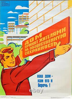 Housekeeping Agitation In Ussr Original Soviet Russian Moral Propaganda Poster