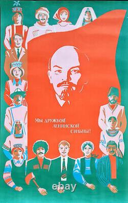 Internationalism & Soviet Nations 1980 Original Soviet Russian Communist Poster