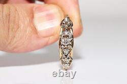 Old Original Vintage 18k Gold Soviet Russian Natural Diamond Decorated Earring