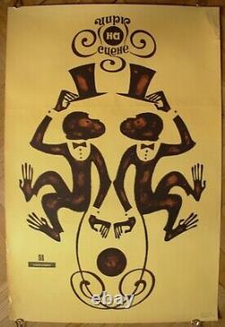 Original Soviet Russian Poster CIRCUS USSR advertising MONKEY 1970s