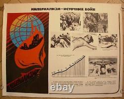 Original Soviet Russian Poster IMPERIALISM source of wars USSR Cold war military