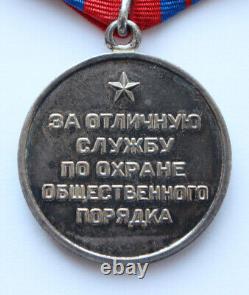 Original Soviet Russian USSR Medal Distinction in the Protection of Public Order
