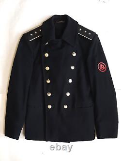 Original Soviet Russian army Wool Coat Black short officer Navy marines