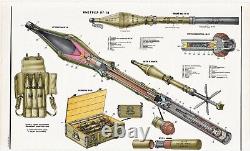Original Vintage Bazooka Soviet Russian USSR Military Poster Missile Launcher 4