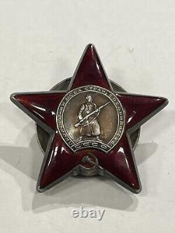 Original WW2 Order Of The Red Star USSR Soviet Russian Army Medal Badge Star