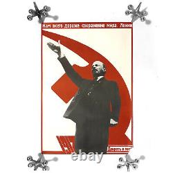 RUSSIAN SOVIET PROPAGANDA POSTER Vintage Lenin Peace Is Most Important 1987