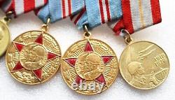 Set Original Soviet Russian SILVER Medal Bravery Courage Combat Service WWII DOC