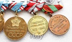Set Original Soviet Russian SILVER Medal Bravery Courage Combat Service WWII DOC