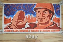Soviet Russian 1978 Original Poster Happy New Year Comrades