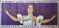 Soviet Russian Original Poster Depelop amateur Evolve talentes USSR Reshetnikov