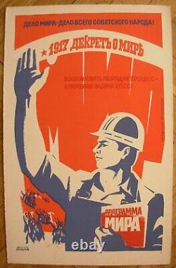 Soviet Russian Original Silkscreen politic POSTER Peace Program USSR propaganda