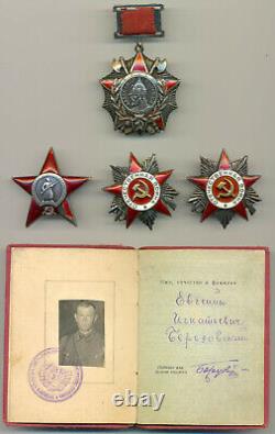 Soviet Russian USSR Documented Group with Rare Order Of Nevsky Type 1 #420