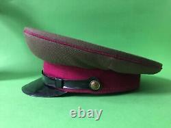 = Soviet (Russian USSR) Vintage Cap w Raspberry Piping WWII Type (size 58,5) =