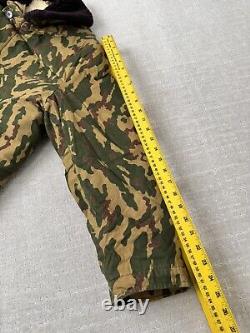 Soviet Russian Vintage Camo Military Jacket Coat Sheep Lining Fits Large L
