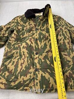Soviet Russian Vintage Camo Military Jacket Coat Sheep Lining Fits Large L