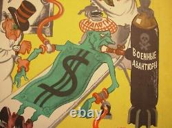 Soviet Russian original Poster Anti-US dollar propaganda Cold war USSR