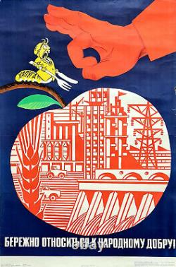 Soviet Union People's Property Original Soviet Russian Moral Satirical Poster