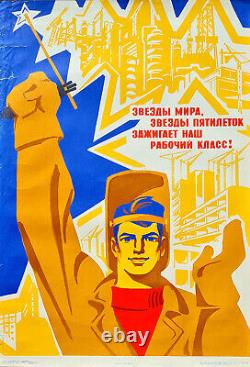 Stars Of Five-years Plan In Ussr 1978 Original Soviet Russian Communist Poster