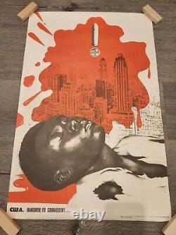 Vintage 1983 Soviet Russian Original Poster Bloody Deeds of Imperialism 16x25