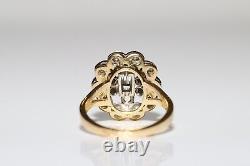 Vintage Original 18k Gold Soviet Russian Natural Diamond Decorated Ring