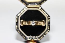 Vintage Original Soviet Russian 18k Gold Natural Diamond Solitaire Ring