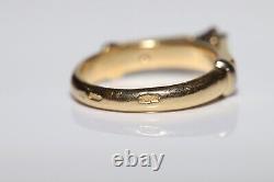 Vintage Original Soviet Russian 18k Gold Natural Diamond Solitaire Ring