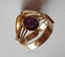 Vintage Ring Gold 583 14K Women's Amethyst Jewelry Russian Stone Soviet USSR 2th