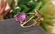Vintage Ring Gold 583 14k Women's Jewelry Amethyst Soviet Russian Rare Rose 20th