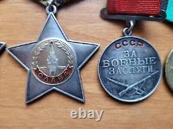 WW2 Soviet Russian Documented Researched Group Medals Orders Glory Slava 2nd 3rd