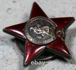WW2 Soviet Russian Order Of The Red Star Badge. No. 3327635 Great Condition F348